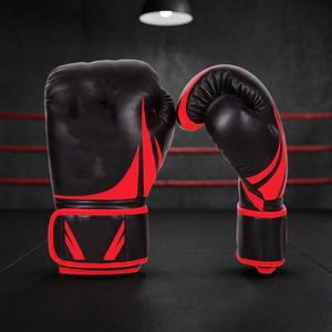 Guantes de Boxeo 2025 para Entrenamiento, Hombres, Mujeres, Muay Thai, Niños, Profesionales, de Cuero Vacuno Negro con Cordones - Product Image 2