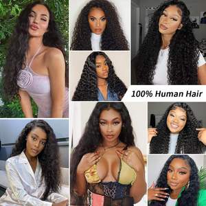 วิกผมมนุษย์บริสุทธิ์100% ด้านหน้าใส13x4 HD, วิกผมสีดำธรรมชาติลอนคลื่นน้ำ30นิ้ว - Product Image 6