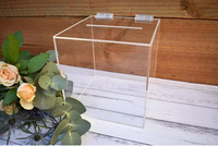 Boîte à souhaits écologique en acrylique poli effet miroir or rose et argent pour mariage, avec option de logo personnalisé