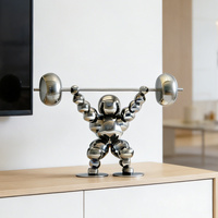 Sculpture de musculation en acier inoxydable, figurine moderne, art métallique, taille personnalisée, cadeau pour hall d'hôtel, cour, mariage, anniversaire