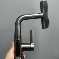 Robinet cascade intelligent en laiton et céramique à montage sur plan, avec affichage numérique, rotation à 360 degrés, eau chaude/froide pour cuisine