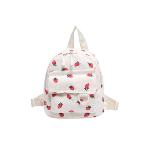 Túi đi học ngoại hình cao cấp bằng vải nhung kẻ Ba lô nhỏ cho nữ sinh Đại Học nữ sinh Thiểu Số - Product Image 6