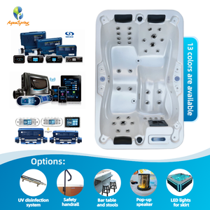 Precio de fábrica 3 personas pequeñas bañeras de hidromasaje al aire libre 1 tumbona bañera de hidromasaje de masaje CE aprobado <span class=keywords><strong>jacuzzi</strong></span> con luces LED - Product Image 2
