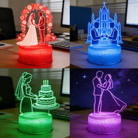 Base de lampe LED RGB multicolore alimentée par piles AA avec câble USB pour lampe de nuit à illusion photo 3D personnalisée en acrylique, nom de joueur, enseigne