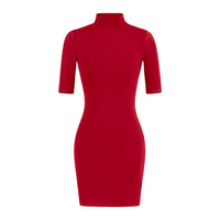 Robe moulante Pure Wind à col montant, nouvelle collection printemps 2026, en cachemire, silhouette crayon, taille empire, sans manches, extensible, couleur unie, très tendance
