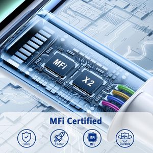 <span class=keywords><strong>สาย</strong></span><span class=keywords><strong>ชาร์จ</strong></span>เร็ว <span class=keywords><strong>MFi</strong></span> PD20W 27W สำหรับโทรศัพท์มือถือ iPhone 8-14 <span class=keywords><strong>สาย</strong></span>ทองแดงทั้งเส้น วัสดุ TPE <span class=keywords><strong>ชาร์จ</strong></span>เร็วและส่งข้อมูลได้ - Product Image 6