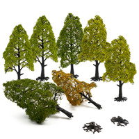 Arbre à feuilles larges fini à l'échelle HO et N, modèle de paysage, arbre pour diorama ferroviaire, matériau DIY pour table de sable