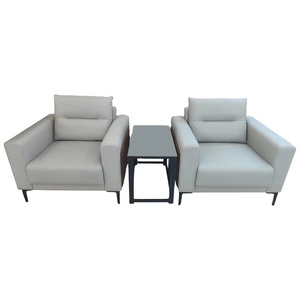 Venta directa de fábrica recepción oficina de negocios sofá 1 + 1 + 3 asientos de cuero genuino sala de estar Oficina sofá reclinable conjunto - Product Image 2