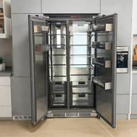 Réfrigérateur double porte en acier inoxydable de 36 pouces, prêt pour l'installation, sans givre, écoénergétique, 455 L, pour hôtel