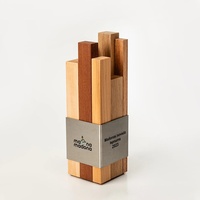 Trophée en bois emboîtable en forme de cube créatif, médaille commémorative d'honneur, prix de concours, prix personnalisé pour employés exceptionnels, Chine