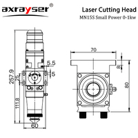 Kepala Pemotong Laser Serat WSX MNI15 0-1KW Daya Kecil Dua Titik CL100 FL125 FL150 untuk Pemotongan Logam Format Kecil