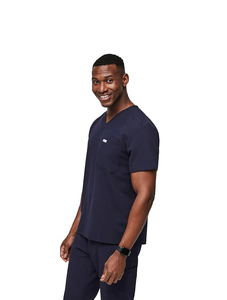 Set di Divise Mediche da Uomo all'Ingrosso, Scollo a V, Manica Corta, Uniforme Ospedaliera per Dottori, <span class=keywords><strong>3</strong></span> Tasche, Tessuto Dobby - Product Image 4