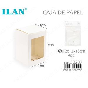 Scatola di Carta Ilan 12x12x18 Cm con Finestra per Imballaggio - Product Image 1