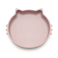 Assiette en silicone pour enfants en forme de chat de dessin animé, sans BPA, personnalisable avec logo, qualité alimentaire, pour bébé, vente chaude