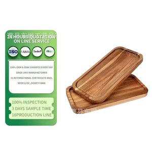 Dongfeng Wooden Rectangular Food <b>Tray</b> Acacia Wood Multifunctional Serving <b>Tray</b> For Snacks Fruit Cheese <b>Dinner</b> Plate - Product Image 3