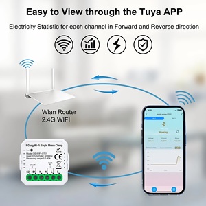 Medidor de Energía Bidireccional Inteligente WiFi Tuya con Pinza Amperimétrica de 80A, Monofásico, para Monitoreo de Energía Solar Fotovoltaica, Estadísticas de Energía en Tiempo Real a través de la Aplicación - Product Image 2
