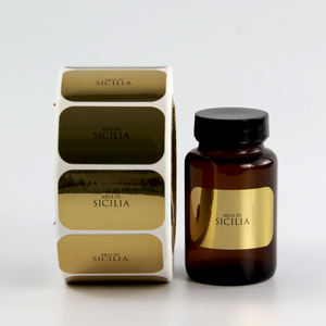 Kunden spezifischer Druck <span class=keywords><strong>100ml</strong></span> 200ml 250m 350ml 500ml Metallic-Folie Silber Gold Flaschen Aufkleber Etikett zum Verpacken - Product Image 6