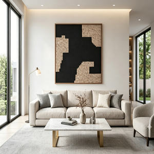 Wood Wall Art Painting <b>Canvas</b> Textured Abstract Art Minimalist Wabi Sabi Paintings Still Life <b>Framed</b> or Home Hotel Decor - Product Image 1