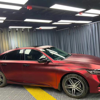Vinilo para Automóviles de PVC Rojo Romano Electrochapado Brillante Personalizado, Película Protectora de Pintura de Alto Brillo, Resistente a los Arañazos y que Cambia de Color
