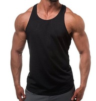 Débardeur Racerback à épaules larges pour homme OEM |   Débardeur de compression ajusté sans manches pour homme, idéal pour l'entraînement, avec logo personnalisé