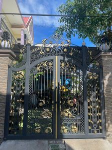 Puerta de Hierro Forjado Arquitectónica de Nuevo Diseño con Acabado en Cobre Negro con Recubrimiento en Polvo y Estructura de Acero - Product Image 5