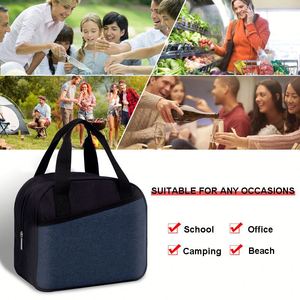 Sac isotherme pour déjeuner personnalisé avec logo, de haute qualité, écologique, réutilisable, imperméable, en tissu Oxford - Product Image 6