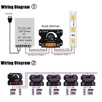 Variateur LED 12V 24V pour bande LED 12V-24V 30A, régulateur de lumière LED, contrôleur réglable pour bande LED SMD 2835 5050