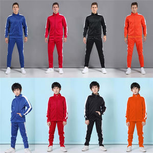 Custom Oranje Blauw Rood Voetbal Trainingskleding Uniformen Kinderen Jongens Polyester Trainingspakken Pak Mannen Trainingsset Kinderen - Product Image 2