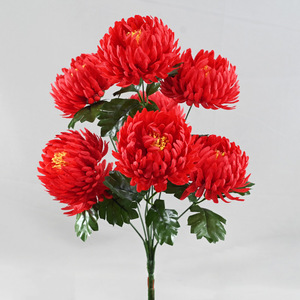 Bouquet de Gerbera artificielle à 7 têtes en soie, fait main, simulé, pour funérailles, Thanksgiving, Nouvel An, Saint-Valentin, décoration - Product Image 3