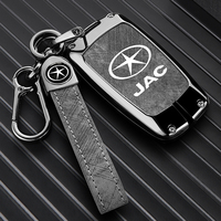 Étui de protection en alliage de zinc et cuir pour clé de voiture JAC SOL Refine X8 A5 S4 S7 A5 X4 E10x, porte-clés et accessoires de sac