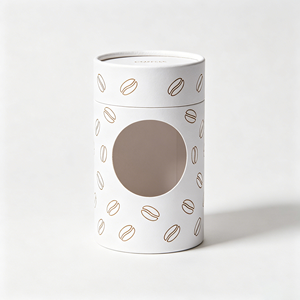 Boîte cylindrique en papier avec fenêtre transparente, impression personnalisée, tube rigide pour coffret cadeau de grains de café - Product Image 6