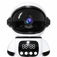 Robot Intelligente AI 2 in 1 con Telecamera di Sicurezza Domestica WiFi 1080P a 360° °   Monitor per Bambini e Animali Domestici con Audio Bidirezionale e Funzione Chat, Design Astronauta