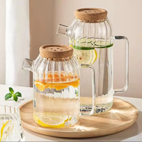Simple botol minum kaca, Ketel asap minum teh kaca bergaris-garis tahan panas untuk kopi
