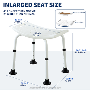 Silla de baño de aleación de aluminio para personas mayores, silla de baño de altura ajustable con rodamiento de 400lbs para uso exclusivo en el hogar - Product Image 4