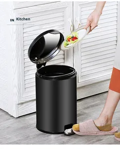 <span class=keywords><strong>Cubo</strong></span> <span class=keywords><strong>de</strong></span> <span class=keywords><strong>Basura</strong></span> <span class=keywords><strong>de</strong></span> Acero Inoxidable para Uso Doméstico, <span class=keywords><strong>con</strong></span> Tapa <span class=keywords><strong>de</strong></span> Alta Gama, Accionamiento por <span class=keywords><strong>Pedal</strong></span>, Abatible, Silencioso y <span class=keywords><strong>de</strong></span> Cierre Lento, para Cocina, Sala <span class=keywords><strong>de</strong></span> Estar, Baño, Hotel - Product Image 4