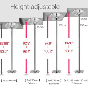 Hiện Đại Nhà Tập Thể Dục Khiêu Vũ Cực 45Mm Sân Khấu Thanh Studio Hiển Thị Thép Không Gỉ Có Thể Tháo Rời 2235 2745Mm Đầy Đủ Kit Cho Tĩnh & Cho Spinni - Product Image 3