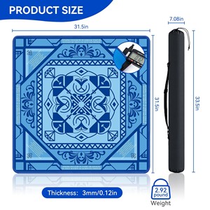 แผ่นรองเล่นไพ่นกกระจอกขายดี ลดเสียงรบกวน กันลื่น ทนทาน กันคราบสกปรก ขอบเย็บอย่างดี ขนาดใหญ่ รุ่นด้วงด่าน - Product Image 2