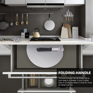 Pala per Pizza in Acciaio Inox con Manico in PP, 10 e 12 Pollici, Spatola Rotonda per Pizza, Utensili per Forno - Product Image 6