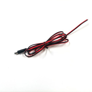 DC5521 prise mâle <span class=keywords><strong>2G</strong></span> 0.5MM2 câble d'alimentation fil rouge et noir à l'extrémité dénudée 1 m - Product Image 2