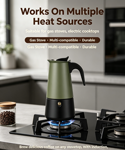 <span class=keywords><strong>Cafetera</strong></span> <span class=keywords><strong>Italiana</strong></span> Moka de Acero Inoxidable Verde Oliva Mate, <span class=keywords><strong>Cafetera</strong></span> Espresso para Estufa de Inducción, <span class=keywords><strong>Cafetera</strong></span> <span class=keywords><strong>Italiana</strong></span> Geyser de 2 a <span class=keywords><strong>12</strong></span> <span class=keywords><strong>Tazas</strong></span> - Product Image 5