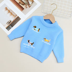 Vente en gros de chandails en tricot pour garçons avec petit chien brodé de motifs mignons et <span class=keywords><strong>doux</strong></span> pour chiot - Product Image 3