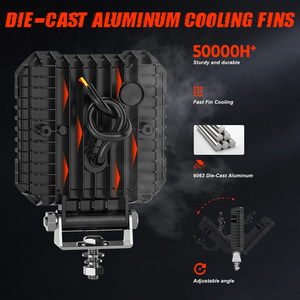 Lampe <span class=keywords><strong>de</strong></span> travail carrée à 14 LED, éclairage <span class=keywords><strong>de</strong></span> <span class=keywords><strong>position</strong></span> 30W, phare <span class=keywords><strong>de</strong></span> travail LED en acier, éclairage <span class=keywords><strong>de</strong></span> conduite pour <span class=keywords><strong>tracteur</strong></span>, camion, voiture, 4 pouces - Product Image 5