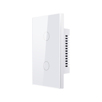 Interruptor de Luz Inteligente WiFi ZigBee con Panel Táctil de Vidrio Templado para Pared Control Remoto Inalámbrico Estándar US Compatible con Alexa y Google Home