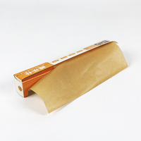 Rouleau de papier sulfurisé pour la cuisson, feuilles de cuisson antiadhésives avec coupe-papier coulissant, cuisine pour la cuisson, le grillage, la cuisson à la vapeur, non blanchi