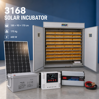 Incubateur solaire à économie d'énergie, facile à utiliser, 3168 œufs, taux d'éclosion élevé, retournement automatique des œufs, poulet/canard/autruche/caille, nouveau