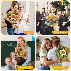 Bouquet di Girasoli all'Uncinetto Fatto a Mano con Confezione Regalo, Regalo per la Festa degli Insegnanti, Decorazione Autunnale a Forma di Zucca, Regali per la Festa della Mamma - Product Image 6