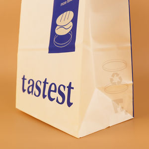 100% sacs d'emballage en papier de boulangerie respectueux de l'environnement naturel étain <span class=keywords><strong>cravate</strong></span> fond carré pain et sac de pop-corn pour une utilisation au supermarché - Product Image 4