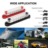 Barre de bus 150A avec goujons M4 M6, bloc de distribution d'alimentation de batterie rouge et noir 12V pour véhicules automobiles, marins et bateaux