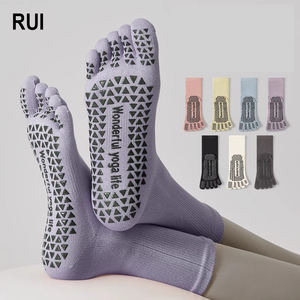 RUIQUWIN 2026 Spring Custom Printed 5 <b>Toe</b> Yoga <b>Socks</b> Women Non Slip Pilates Grip Cotton Breathable Athletic Sport Indoor - Product Image 1