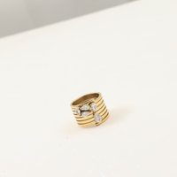 Neuer Herbst-Winter-Ring aus 18k PVD-vergoldetem Edelstahl, Modischer Wasserdichter Breiter Frühlings-Wassertropfen-Zirkonring